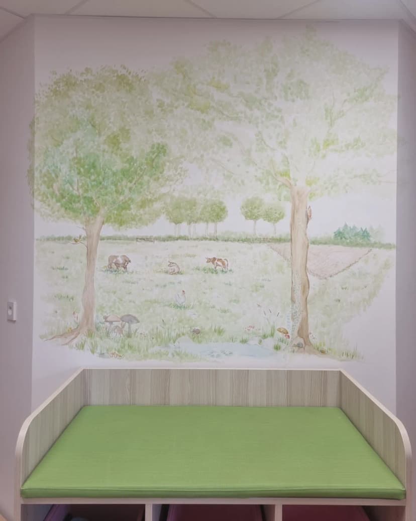 Peinture murale:Paysage et animaux